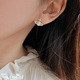 Earrings Pearl Saturn 小巧珍珠环宇耳钉水钻土星925银针耳环