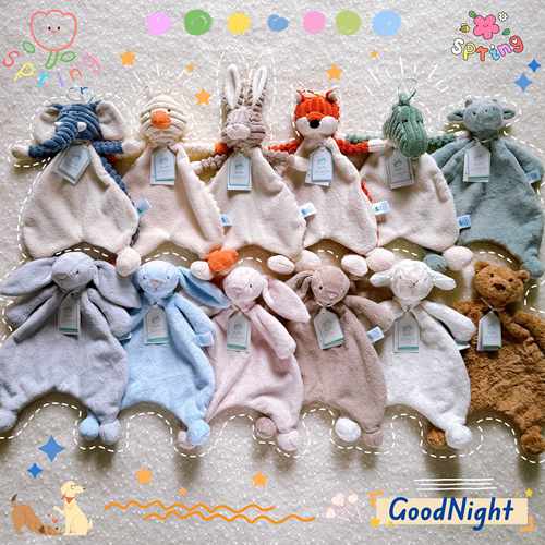 Jellycat条绒兔子熊安抚甜睡巾