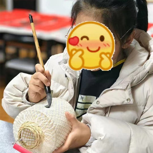 Diy创意潮汕非遗手工绘竹编油纸写画空白学生儿童手提灯笼材料包