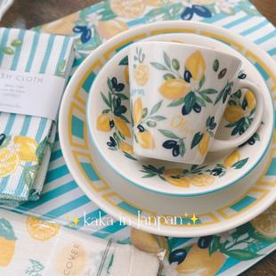 现货丨日本afternoontea柠檬橄榄限定陶瓷餐盘碗马克杯茶杯水杯