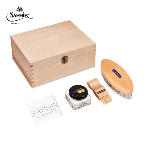 SAPHIR高阶护理套装皮鞋保养reno鞋油鞋刷NAPPA貂油马臀皮莎菲雅