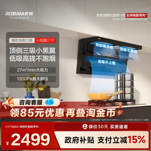 热销爆款！老板小黑翼D1P大吸力