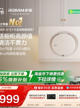 老板21A6H白色抽油烟机小型家用厨房用大吸力侧吸排脱吸油免拆洗