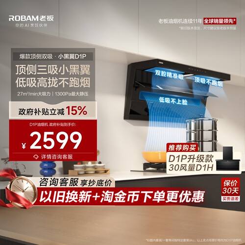 热销爆款！老板小黑翼D1P大吸力