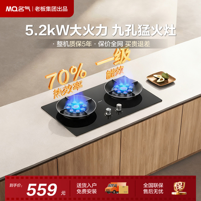 【名气】九腔燃气灶煤气灶猛火家用双灶台天然气MQ/名气A6103B