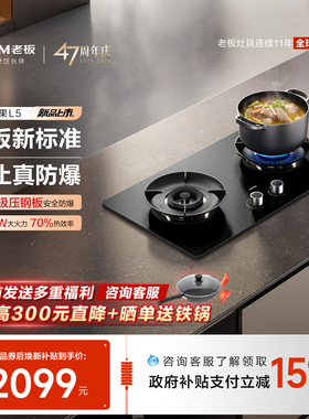 [重磅新品]老板小坚果L5安全防爆猛火燃气灶煤气灶家用双灶台官方