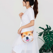 DIY斜跨包定制狗猫帆布单肩包定做logo卡通明星大头异形手机包袋