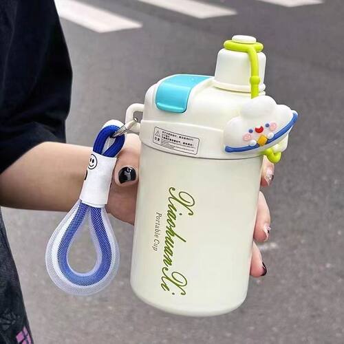 保温杯女生2023新款高颜值双饮口316不锈钢咖啡杯便携可爱随行杯