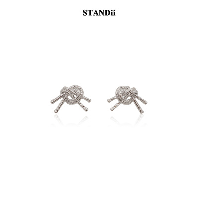 STANDii手作小众设计感麻花耳钉女复古港风耳环个性耳饰耳夹