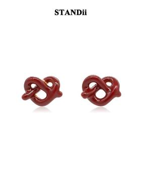 STANDii手作安可拉红复古咸水结爱心高级感小糖饼氛围感秋冬滴油