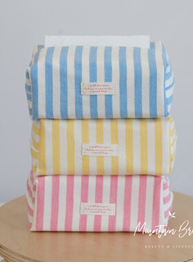 韩国进口面料纸巾盒高档桌面抽纸盒蓝色红色布艺纯棉抽纸收纳盒