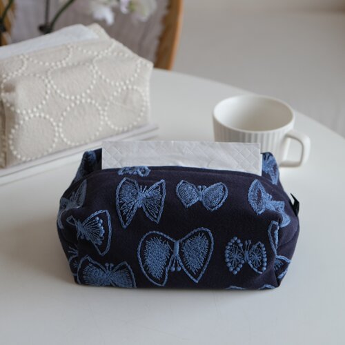 纸巾盒布艺抽纸收纳盒棉麻刺绣