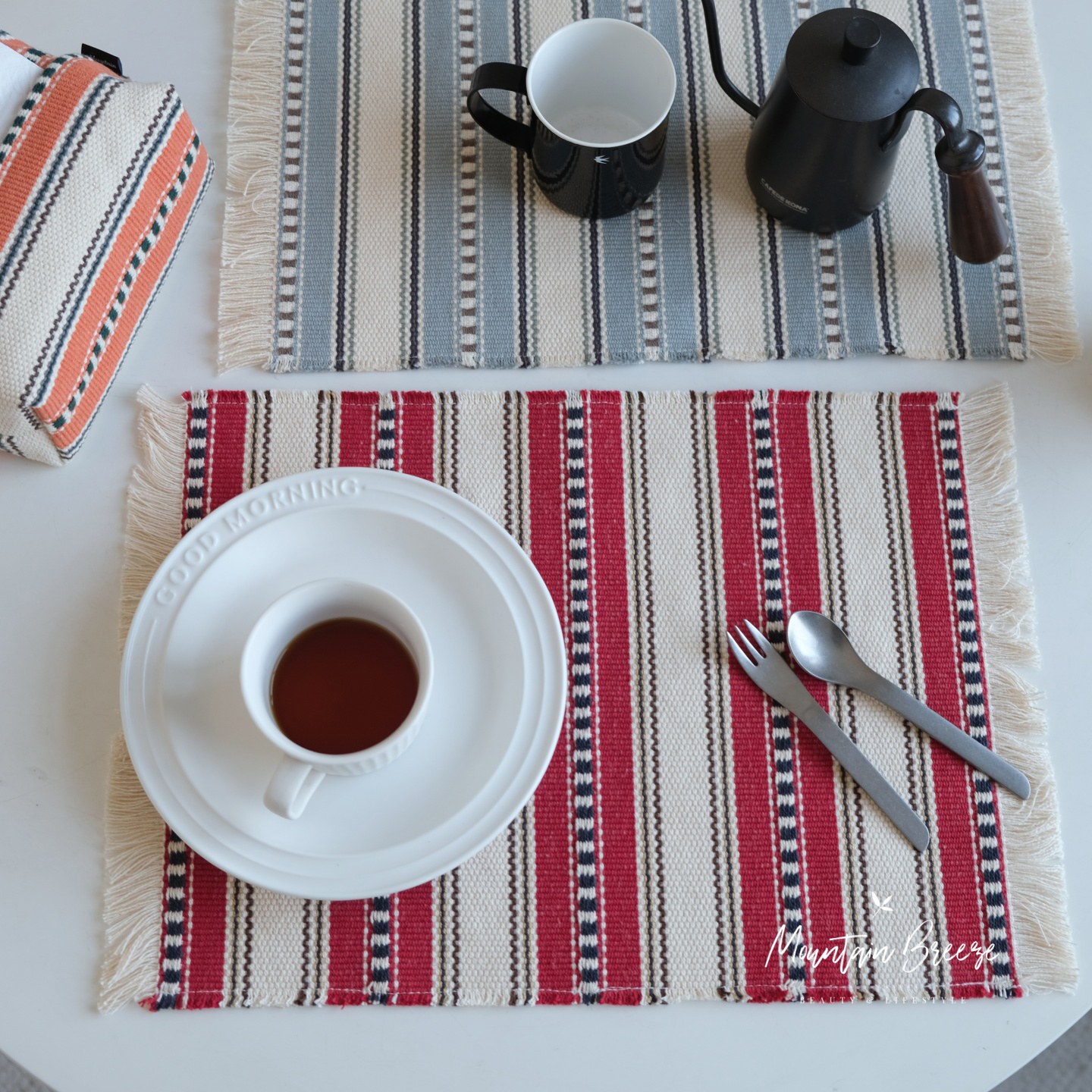 餐垫手工流苏纯棉中古风法式韩式ins餐布隔垫防烫桌垫茶水巾红色