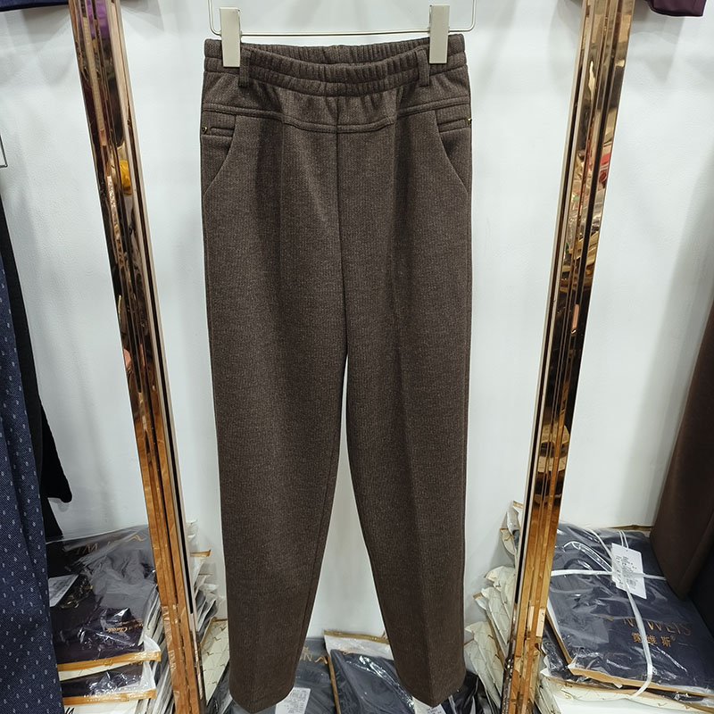 加绒加厚羊毛毛呢加绒小脚直筒裤