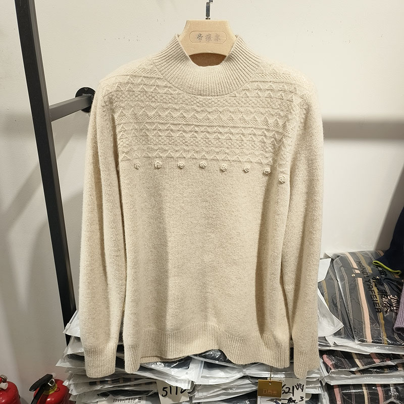 半高领毛衣女款2025针织衫妈妈