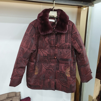 Q94047羽绒服女中长款妈妈冬装