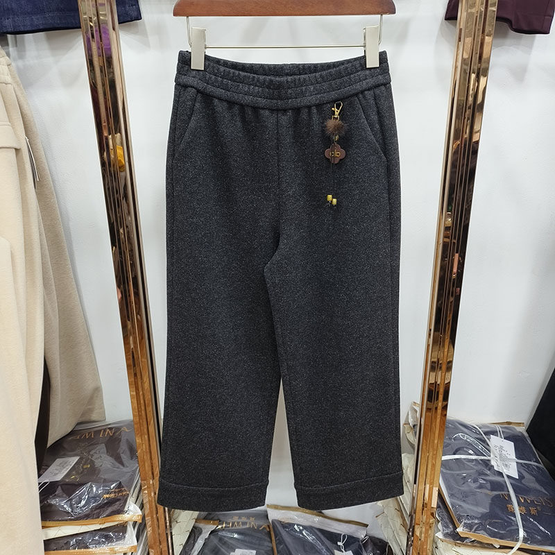 防寒25763羊毛呢宽松女休闲裤子