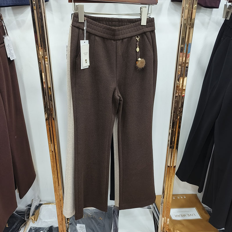 羊毛呢微喇裤女2025秋冬25735