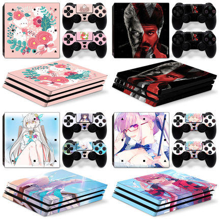 PS4 PRO 游戏机贴纸 彩膜 卡通膜 保护膜机身贴 炫彩贴保护膜