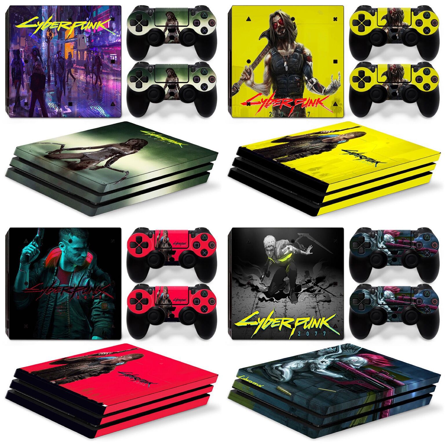 PS4 Pro游戏机主机全身彩贴  贴膜 保护贴sticker 赛博朋克 贴纸