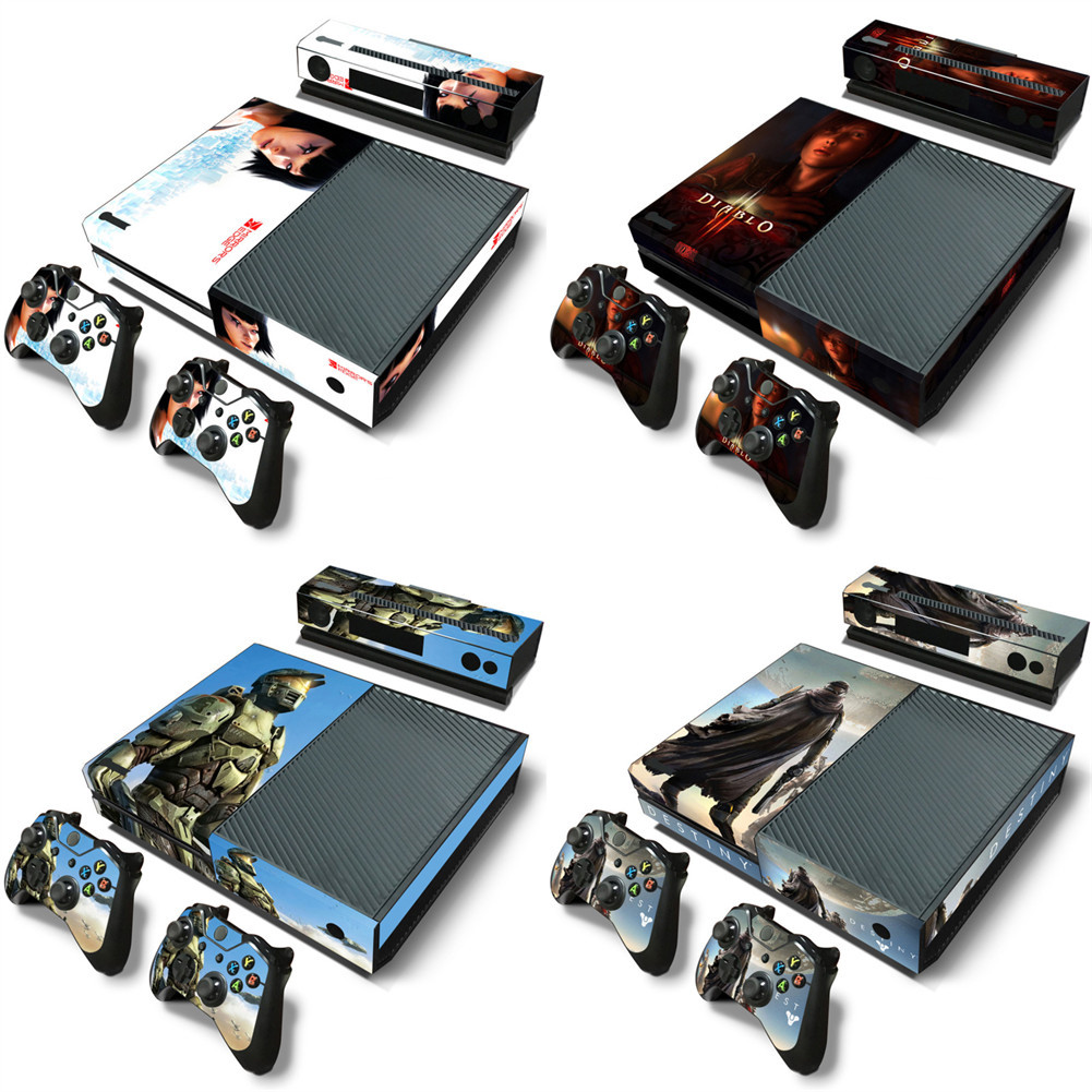 Xbox one游戏机贴纸 防刮贴纸 可反复粘贴 贴纸 格子贴膜halo5