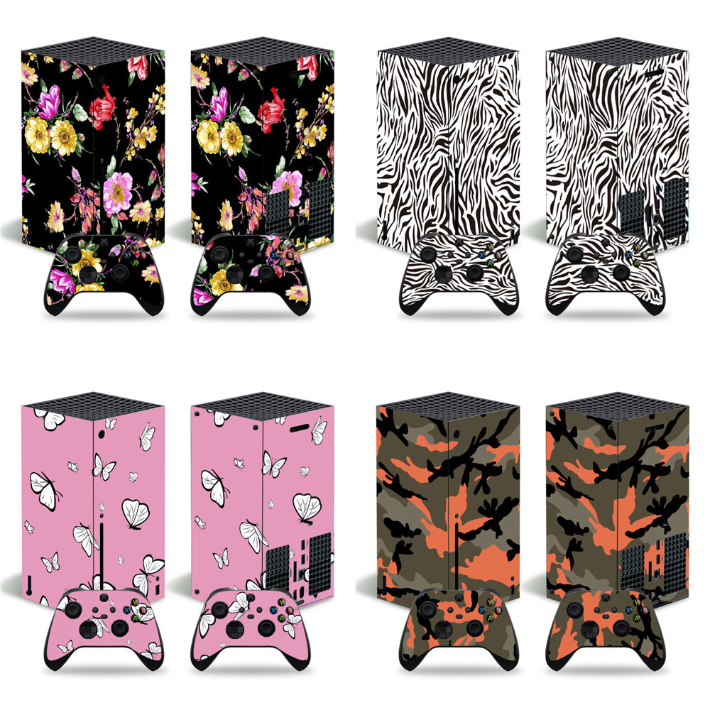 XSX Series x 游戏机全身贴纸 花草卡通  Skin Sticker 手柄贴膜