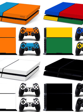 PS4游戏机全身贴纸 纯色磨砂贴纸 PS4彩膜黑色白色磨砂手柄贴纸