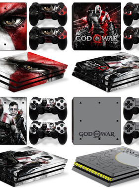 PS4 PRO贴纸 ps4新版PRO主机贴膜 战神god of war手柄贴Skin