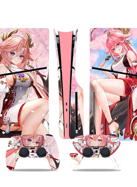 PS5 slim彩贴初音美女动漫图案PS5光驱版游戏机贴纸数字版贴膜