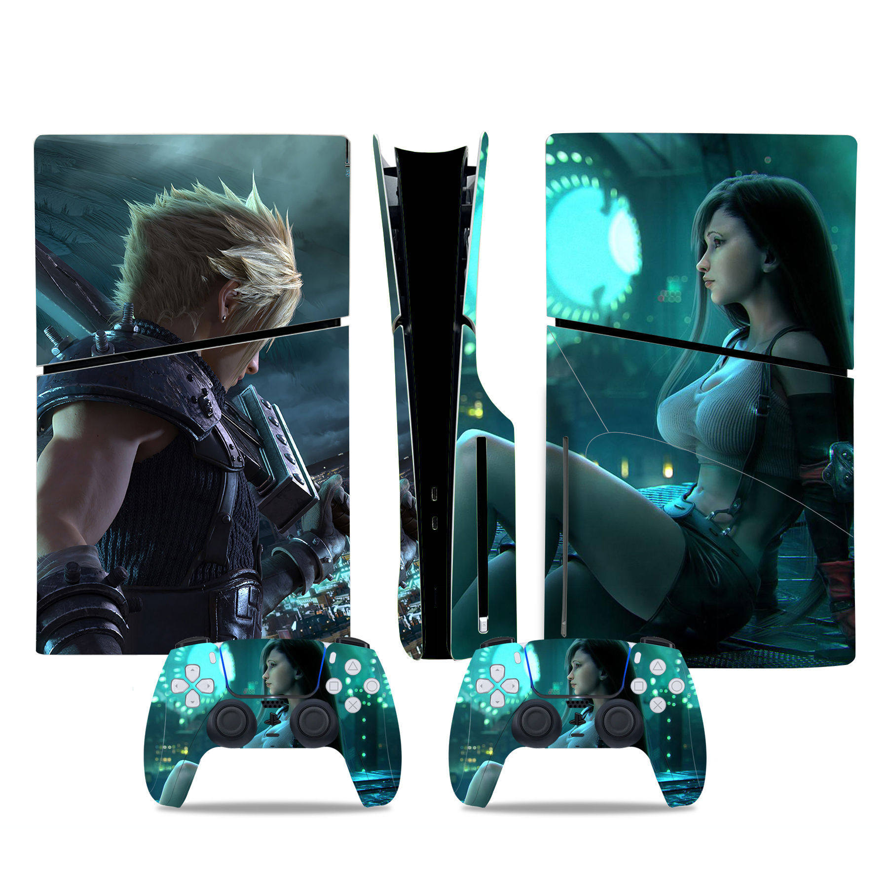 PS5 slim游戏主机贴纸手柄贴纸psslim彩膜炫彩贴 痛贴 终幻想VII