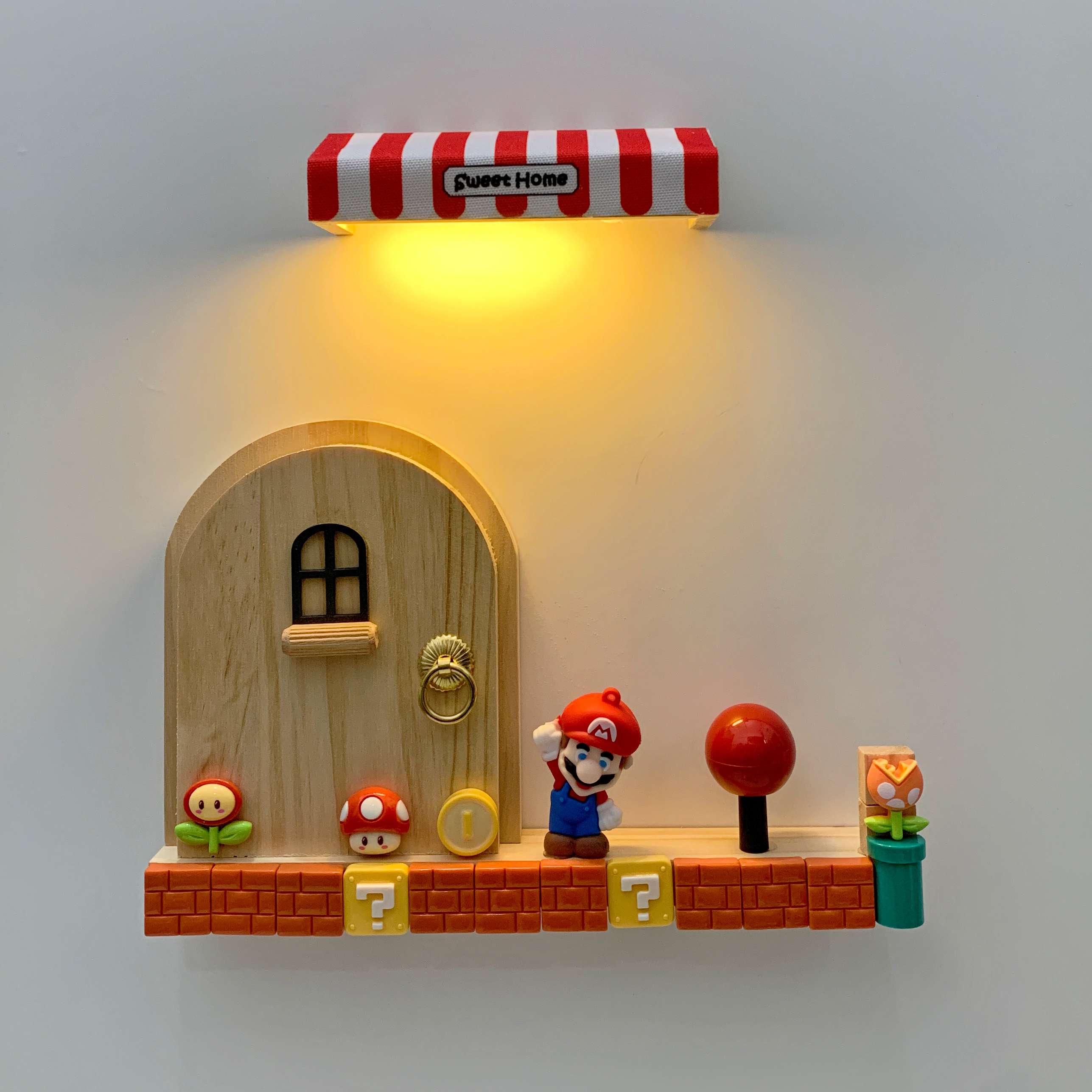 马里奥实木开关贴墙贴保护