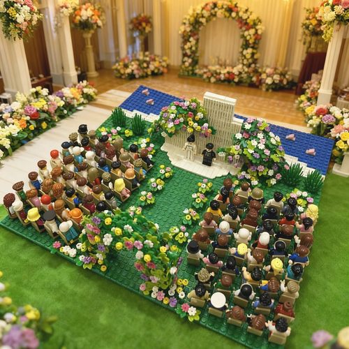 婚礼主题签到墙积木DIY纪念摆件