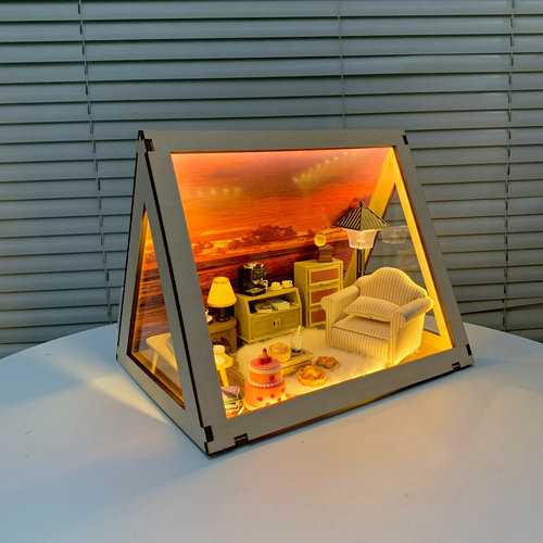 ob11娃屋展示盒12分太空舱家具