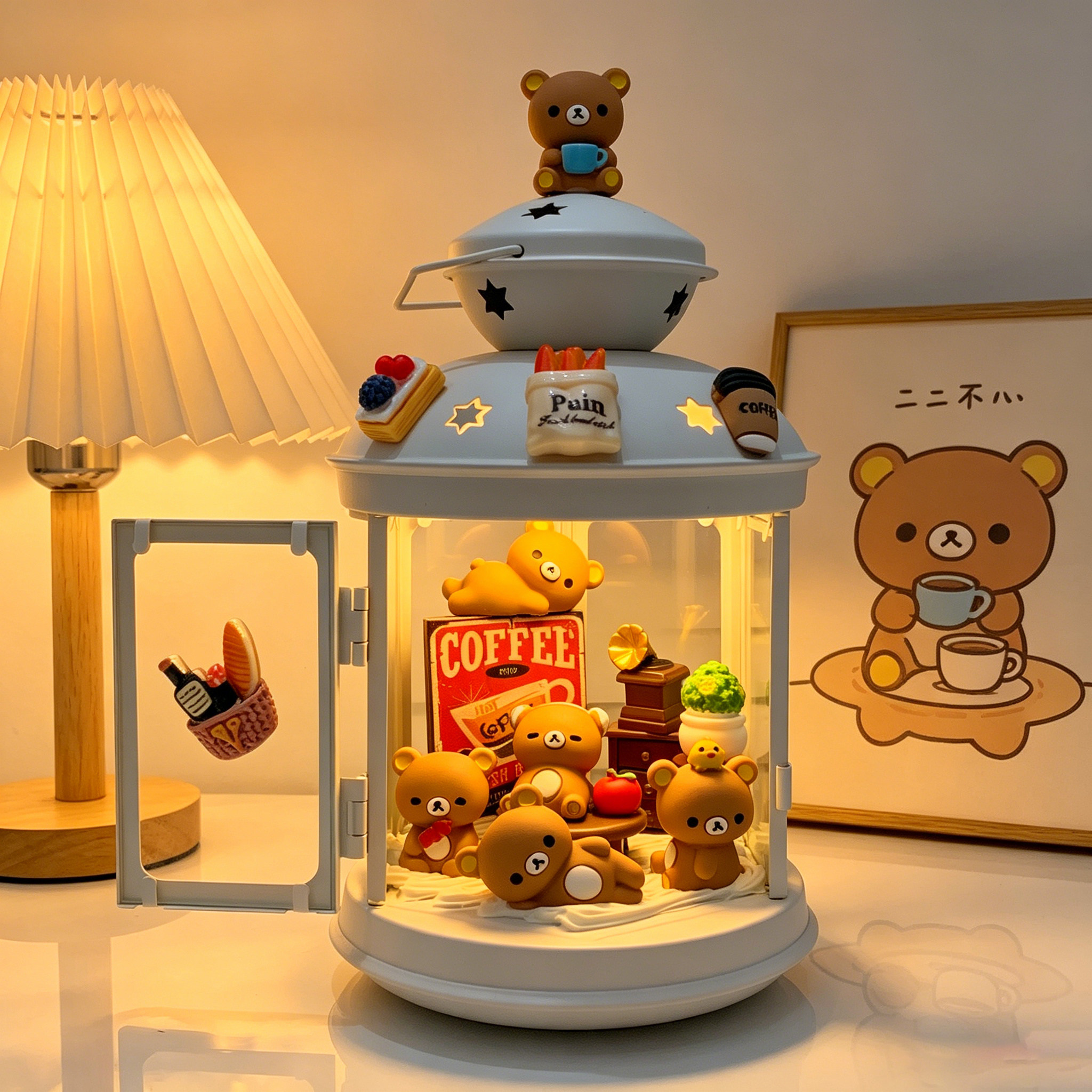 轻松熊卧室床头diy小夜灯可爱图片