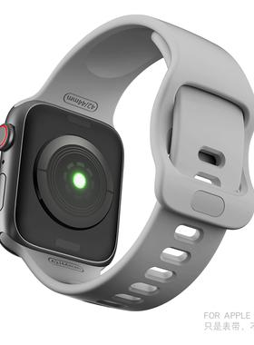 适用iwatch表带硅胶SE苹果手表 4 5 6 7 8 9 10代iwatch9腕带iwatch10海洋Apple watch Ultra表带46mm运动型