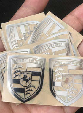 适用保时捷Macan 卡宴 Panamera Taycan 718改装汽车贴纸金属车标