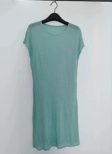水绿色简约针织连衣裙 瀞 Londee 龙笛旗下品牌