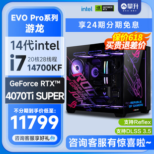 机 攀升i7游戏14700K高配RTX4070Ti SUPER 4070TI 4080SUPER海景房台式 机华硕电脑ROG整机主机全套电竞DIY组装