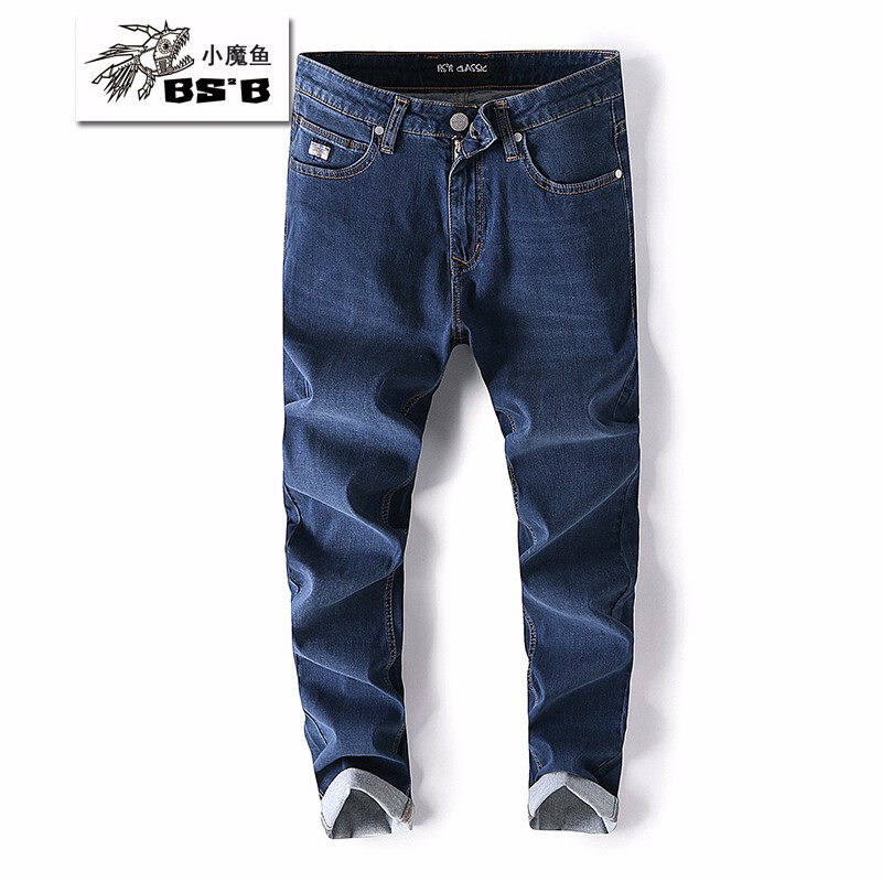 bs2b/小魔鱼牛仔裤男夏季新品绣花休闲中年大码宽松直筒长裤薄款