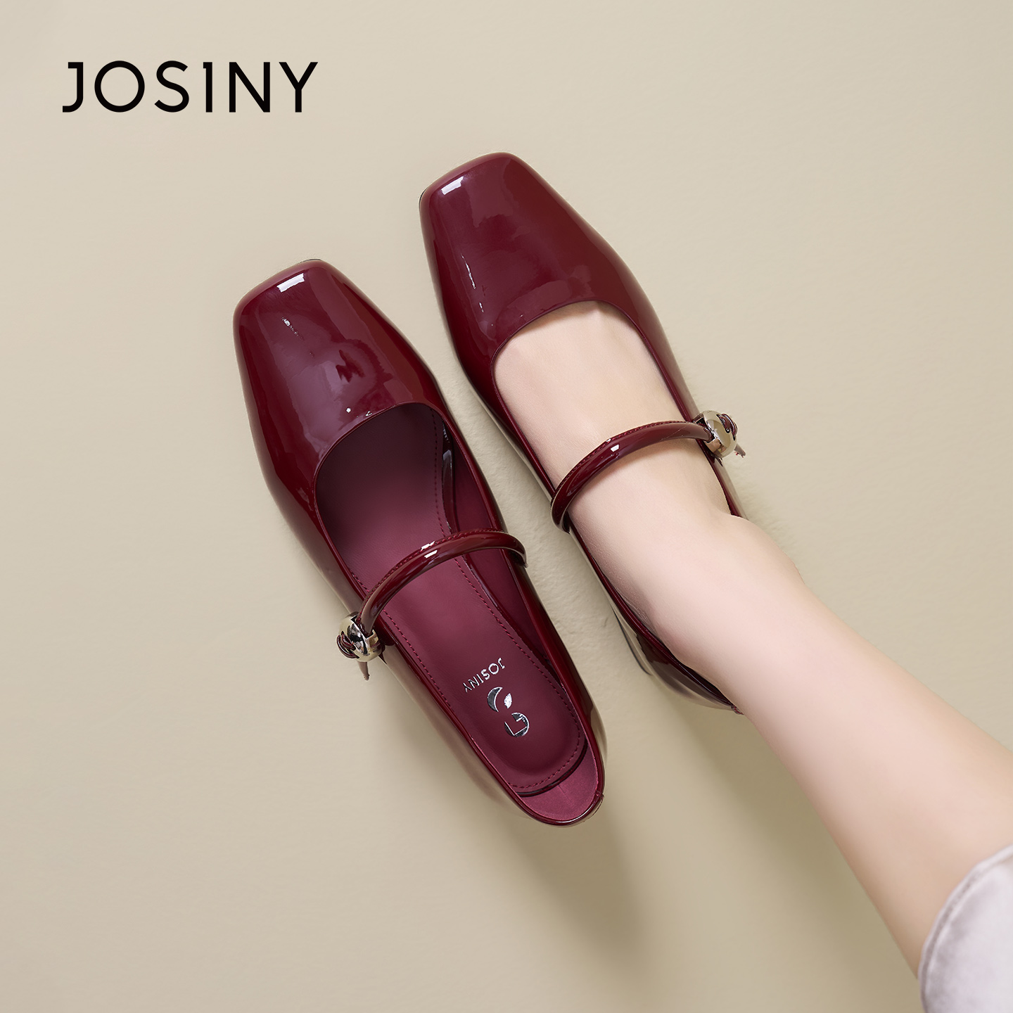 卓诗尼2026春季新款粗跟小皮鞋时尚舒适玛丽珍鞋潮流百搭气质单鞋