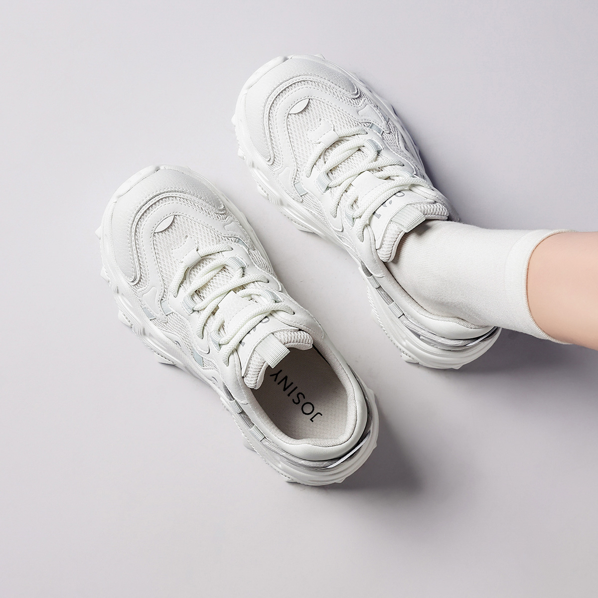 卓诗尼2026春季新款厚底老爹鞋显瘦休闲鞋时尚舒适潮流百搭休闲鞋