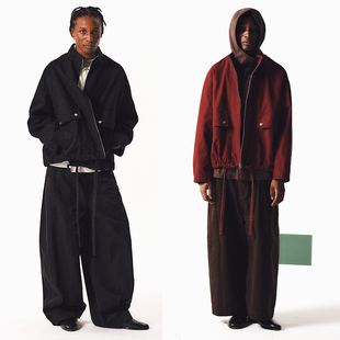 MANUFACTURE 水洗立领抽绳夹克