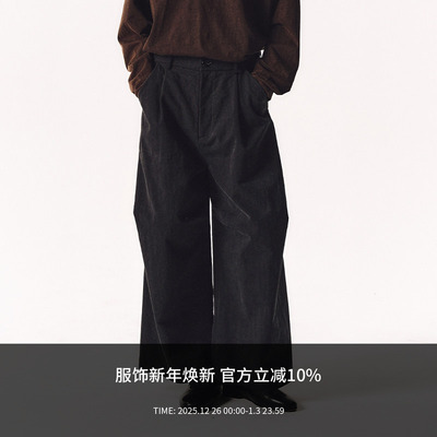 MANUFACTURE 膝盖打褶九分裤