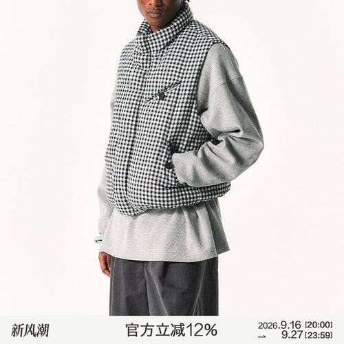 MANUFACTURE 格纹羽绒马甲