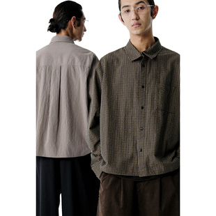 MANUFACTURE  泡泡纱叠领长袖衬衣