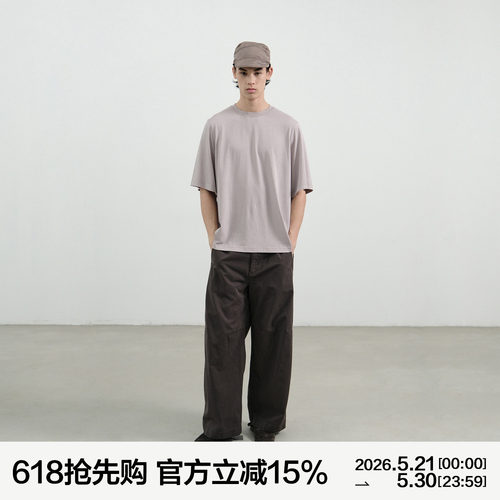 MANUFACTURE 后背装饰线短袖T恤