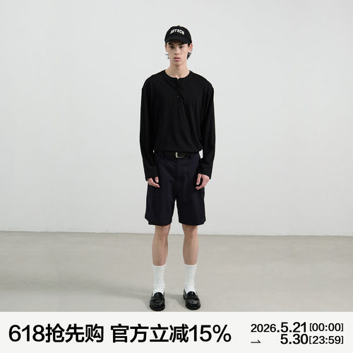 MANUFACTURE 棉麻膝上短裤