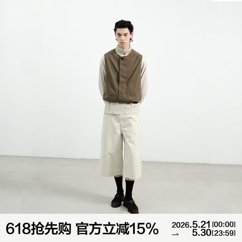 MANUFACTURE棉感水洗七分裤