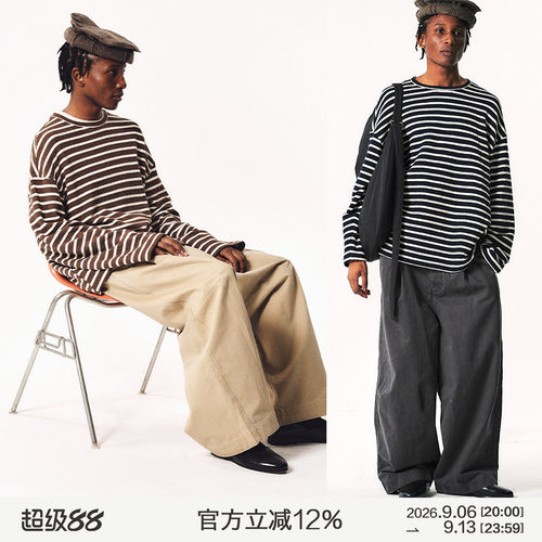 MANUFACTURE 肌理感条纹圆领卫衣