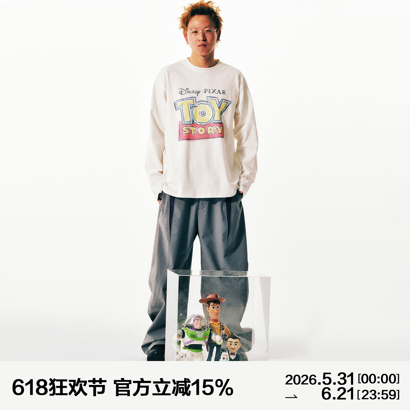 MANUFACTURE DISNEY PIXAR TOY STORY 系列 印花长袖T恤